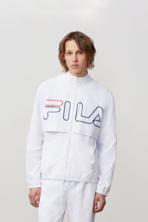 FILA Dani Woven Jackets White,Mens Clothing | CA.VGZQRN369